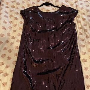 NWT Maeve Anthropologie Bordeaux Sequin Slip Dress (Kara Dress)